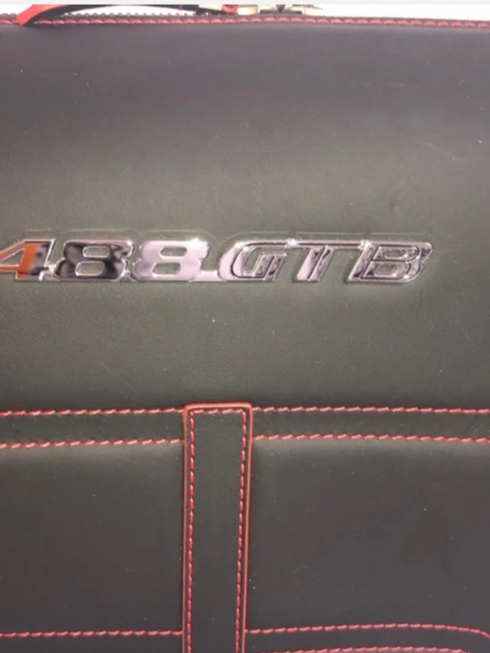 Two Ferrari 488 GTB Black Leather Travel Duffle Bags
